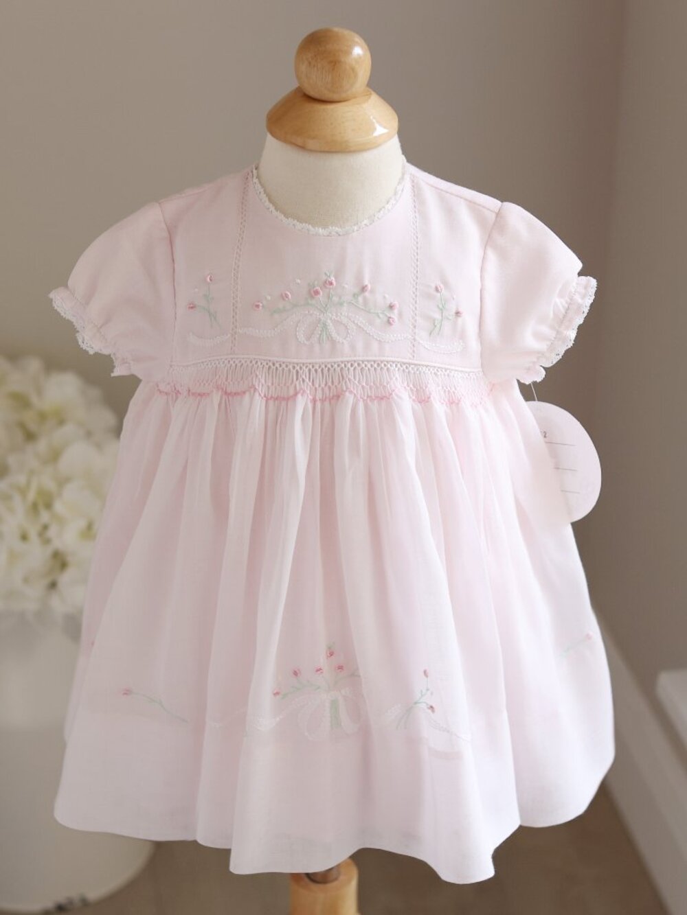 Pink Smocked Float Heirloom Dress Sarah Louise Special Occasion 6 Months NWT